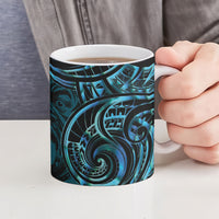 Maripi New Zealand Ceramic Mug Maori Weapon Paua Shell Haka Fern