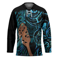 Maripi New Zealand Hockey Jersey Maori Weapon Paua Shell Haka Fern