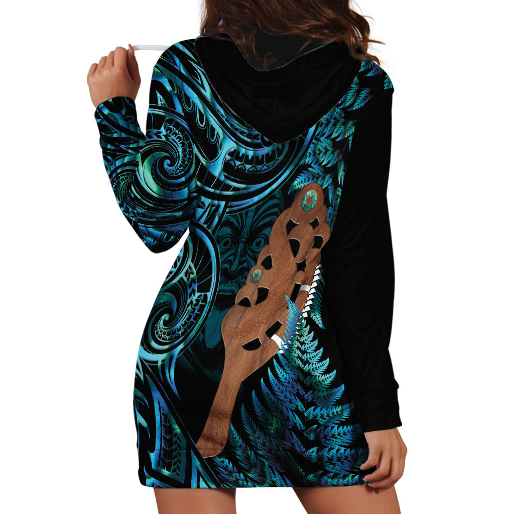 Maripi New Zealand Hoodie Dress Maori Weapon Paua Shell Haka Fern LT14 - Polynesian Pride