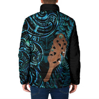 Maripi New Zealand Padded Jacket Maori Weapon Paua Shell Haka Fern