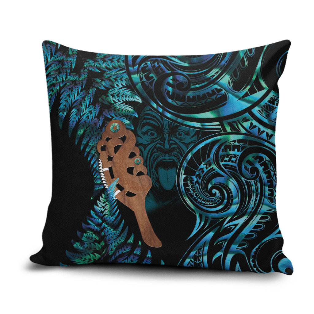 Maripi New Zealand Pillow Cover Maori Weapon Paua Shell Haka Fern
