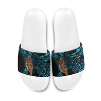 Maripi New Zealand Slide Sandals Maori Weapon Paua Shell Haka Fern