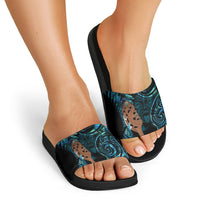 Maripi New Zealand Slide Sandals Maori Weapon Paua Shell Haka Fern