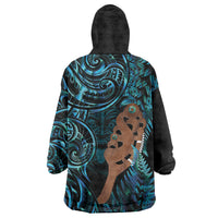 Maripi New Zealand Wearable Blanket Hoodie Maori Weapon Paua Shell Haka Fern LT14 - Polynesian Pride