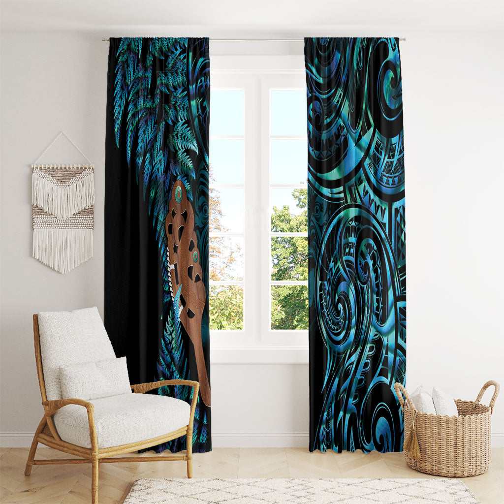 Maripi New Zealand Window Curtain Maori Weapon Paua Shell Haka Fern
