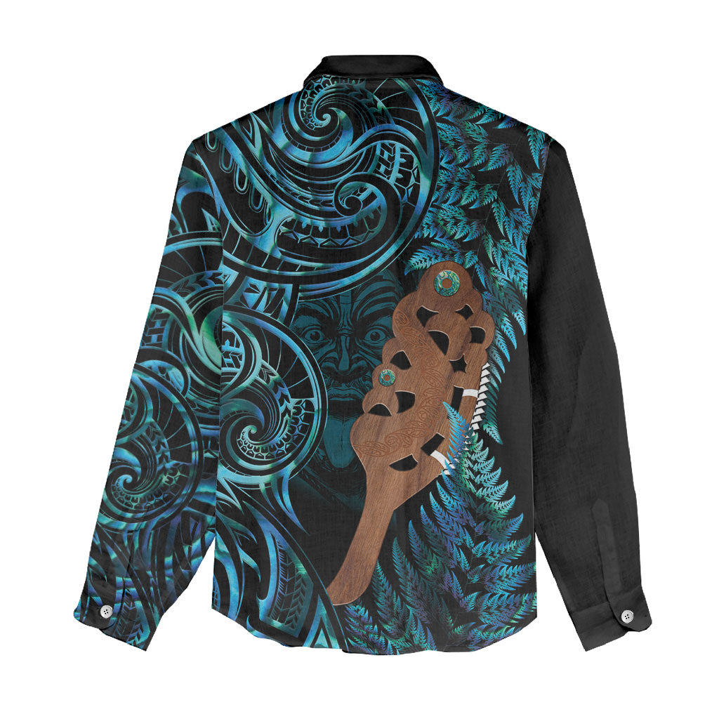 Maripi New Zealand Women Casual Shirt Maori Weapon Paua Shell Haka Fern LT14 - Polynesian Pride