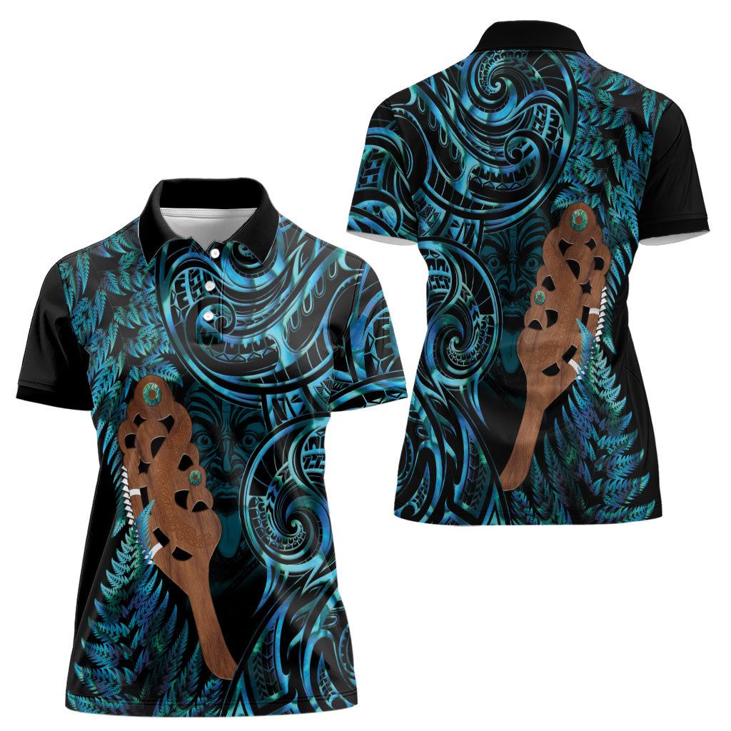 Maripi New Zealand Women Polo Shirt Maori Weapon Paua Shell Haka Fern LT14 - Polynesian Pride