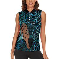 Maripi New Zealand Women Sleeveless Polo Shirt Maori Weapon Paua Shell Haka Fern LT14 - Polynesian Pride