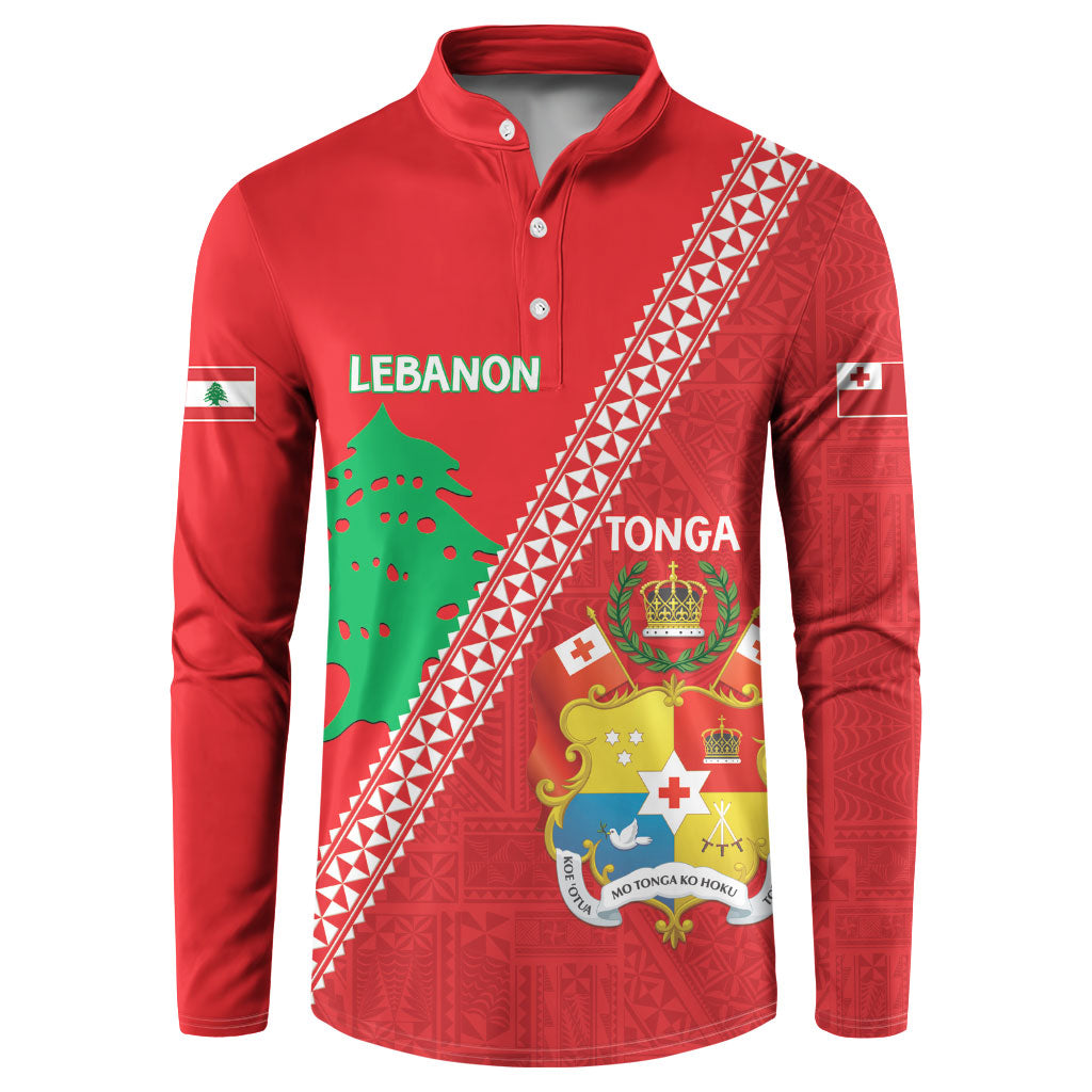 Tonga And Lebanon Button Sweatshirt 2026 Together Half Style