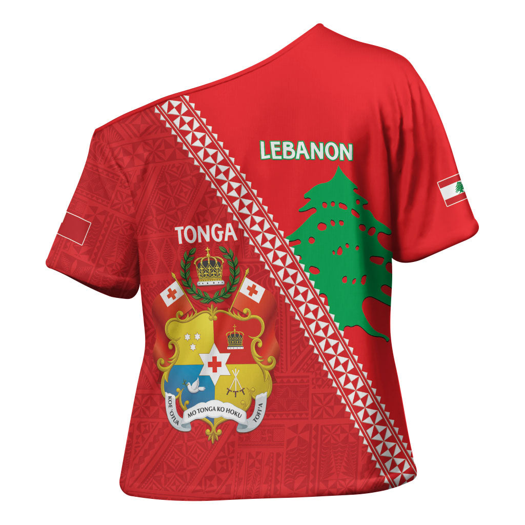 Tonga And Lebanon Cross Shoulder Shirt 2026 Together Half Style