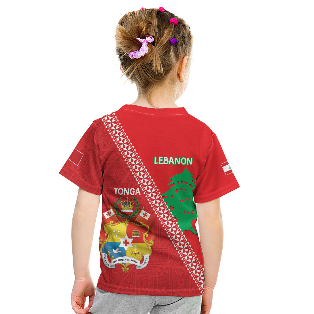 Tonga And Lebanon Kid T Shirt 2026 Together Half Style