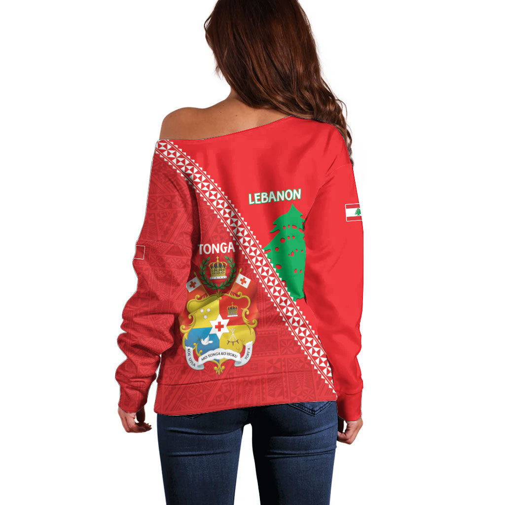 Tonga And Lebanon Off Shoulder Sweater 2026 Together Half Style