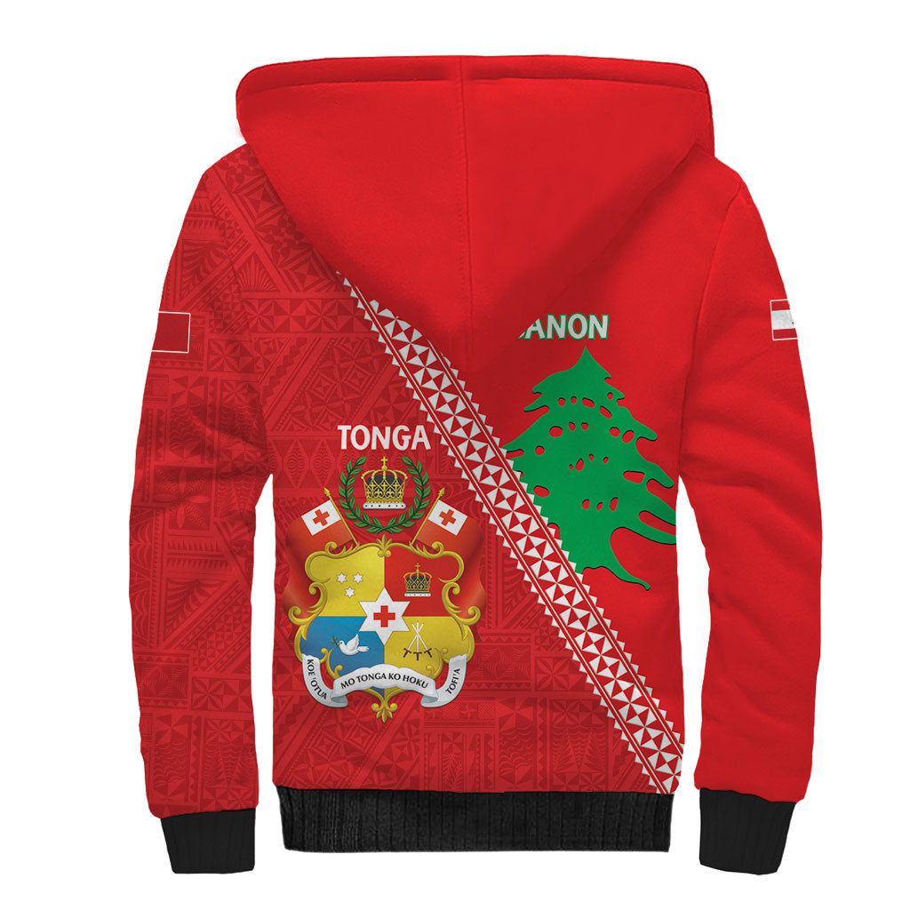 Tonga And Lebanon Sherpa Hoodie 2026 Together Half Style