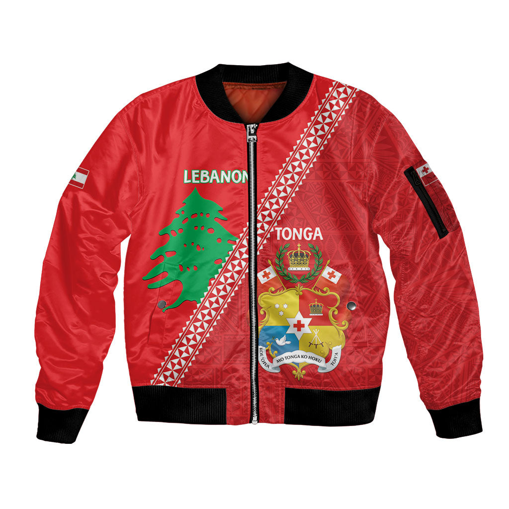 Tonga And Lebanon Sleeve Zip Bomber Jacket 2026 Together Half Style