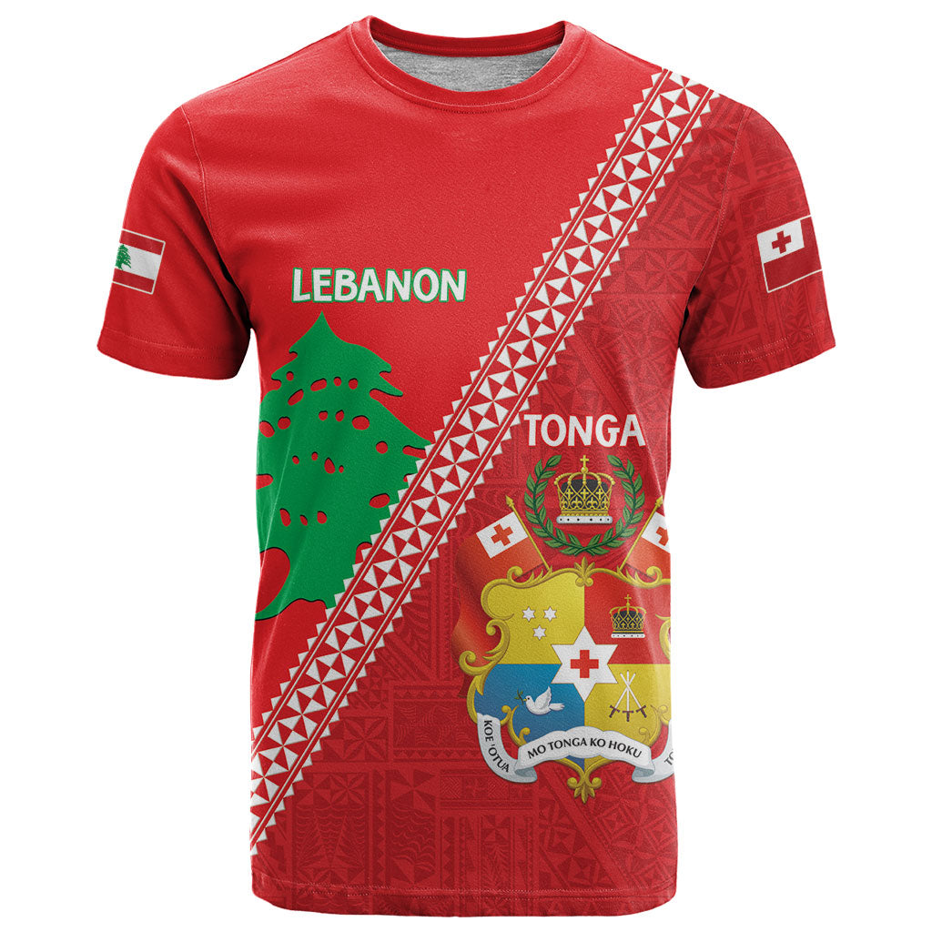 Tonga And Lebanon T Shirt 2026 Together Half Style