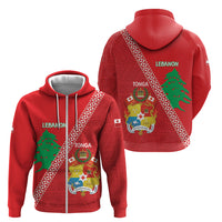 Tonga And Lebanon Zip Hoodie 2026 Together Half Style