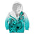 Hawaii Kid Hoodie Polynesian Shark Tattoo With Plumeria Turquoise Gradient LT14 - Polynesian Pride