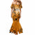 Hawaii Mermaid Dress Polynesian Shark Tattoo With Plumeria Orange Gradient LT14 - Polynesian Pride