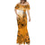 Hawaii Mermaid Dress Polynesian Shark Tattoo With Plumeria Orange Gradient LT14 - Polynesian Pride