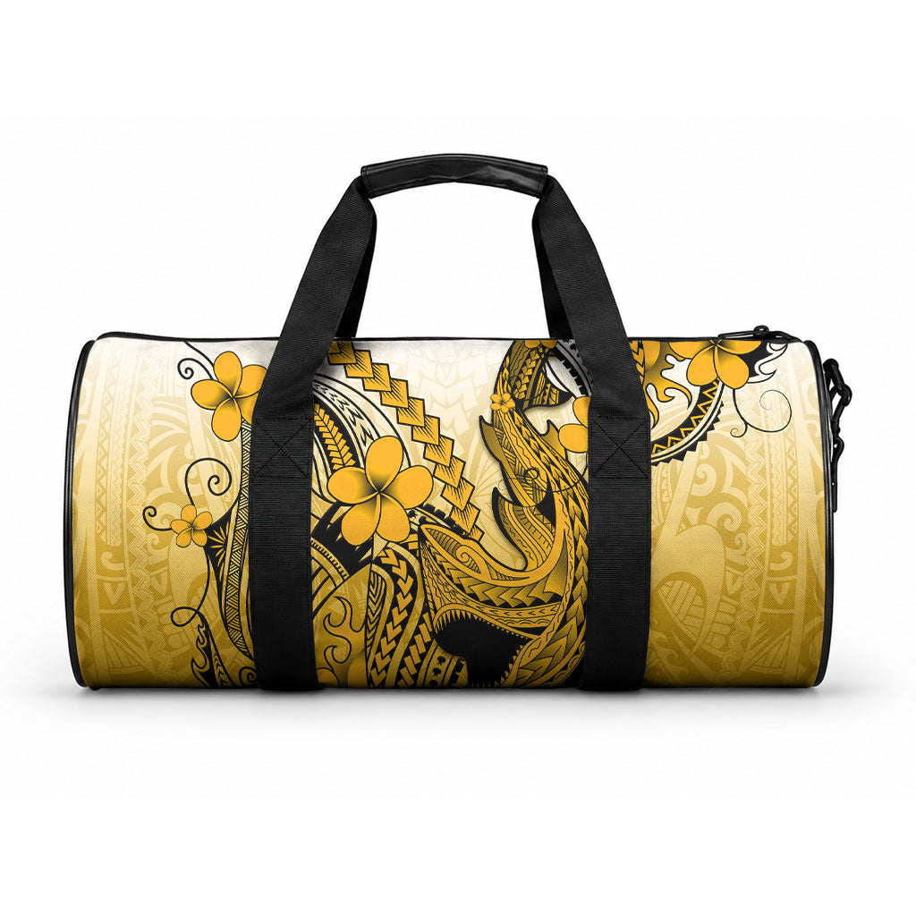 Hawaii Duffle Bag Polynesian Shark Tattoo With Plumeria Gold Gradient LT14 One size Gold - Polynesian Pride