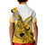 Hawaii Kid Polo Shirt Polynesian Shark Tattoo With Plumeria Gold Gradient LT14 - Polynesian Pride