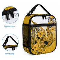 Hawaii Lunch Bag Polynesian Shark Tattoo With Plumeria Gold Gradient LT14 - Polynesian Pride
