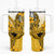 Hawaii Tumbler With Handle Polynesian Shark Tattoo With Plumeria Gold Gradient