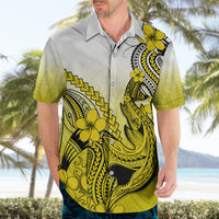 Hawaii Hawaiian Shirt Polynesian Shark Tattoo With Plumeria Yellow Gradient LT14 - Polynesian Pride