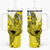 Hawaii Tumbler With Handle Polynesian Shark Tattoo With Plumeria Yellow Gradient