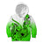Hawaii Kid Hoodie Polynesian Shark Tattoo With Plumeria Green Gradient LT14 Green - Polynesian Pride