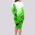 Hawaii Long Sleeve Bodycon Dress Polynesian Shark Tattoo With Plumeria Green Gradient LT14 - Polynesian Pride