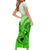 Hawaii Short Sleeve Bodycon Dress Polynesian Shark Tattoo With Plumeria Green Gradient LT14 - Polynesian Pride