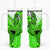 Hawaii Tumbler With Handle Polynesian Shark Tattoo With Plumeria Green Gradient