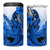 Hawaii 4 in 1 Can Cooler Tumbler Polynesian Shark Tattoo With Plumeria Blue Gradient