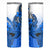 Hawaii Skinny Tumbler Polynesian Shark Tattoo With Plumeria Blue Gradient