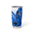 Hawaii Tumbler Cup Polynesian Shark Tattoo With Plumeria Blue Gradient