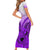 Hawaii Short Sleeve Bodycon Dress Polynesian Shark Tattoo With Plumeria Purple Gradient LT14 - Polynesian Pride