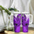 Hawaii Tumbler With Handle Polynesian Shark Tattoo With Plumeria Purple Gradient