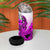 Hawaii 4 in 1 Can Cooler Tumbler Polynesian Shark Tattoo With Plumeria Pink Gradient