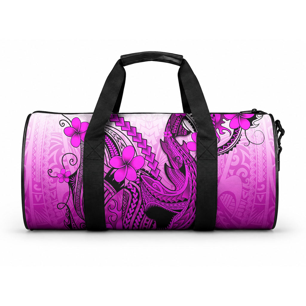 Hawaii Duffle Bag Polynesian Shark Tattoo With Plumeria Pink Gradient LT14 One size Pink - Polynesian Pride