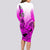 Hawaii Long Sleeve Bodycon Dress Polynesian Shark Tattoo With Plumeria Pink Gradient LT14 - Polynesian Pride