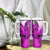 Hawaii Tumbler With Handle Polynesian Shark Tattoo With Plumeria Pink Gradient