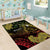 Personalised Hawaii Nene Goose Area Rug Hawaiian Map Hibiscus Polynesian Art - Reggae Gradient