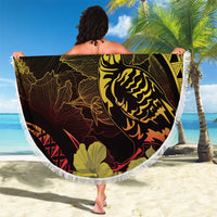 Personalised Hawaii Nene Goose Beach Blanket Hawaiian Map Hibiscus Polynesian Art - Reggae Gradient LT14 - Polynesian Pride