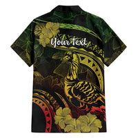 Personalised Hawaii Nene Goose Family Matching Puletasi and Hawaiian Shirt Hawaiian Map Hibiscus Polynesian Art - Reggae Gradient LT14 - Polynesian Pride