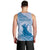 Personalised Hawaii Monk Seal Men Tank Top Polynesian Tattoo With Tropical Flowers - Blue Pastel