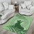 Personalised Hawaii Monk Seal Area Rug Polynesian Tattoo With Tropical Flowers - Green Pastel