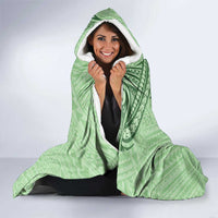 Personalised Hawaii Monk Seal Hooded Blanket Polynesian Tattoo With Tropical Flowers - Green Pastel