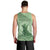 Personalised Hawaii Monk Seal Men Tank Top Polynesian Tattoo With Tropical Flowers - Green Pastel