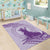 Personalised Hawaii Monk Seal Area Rug Polynesian Tattoo With Tropical Flowers - Purple Pastel